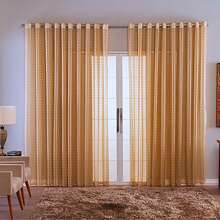Charm Checkered Voile Living Room Curtain Decoration 4.00x2.80 - Lạc đà - Xem 5