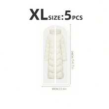 5 pezzi Borse per conservazione di indumenti, Custodie per abiti a cerniera trasparenti e anti-polvere, Custodie per armadi a prova di umidità, Custodie protettive per indumenti trasparenti, Cuciture durevoli, Per uso di abbigliamento, Articoli per la casa ideali