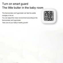 1 件智能微笑迷你 LCD 数字温度计：精确监测室温和湿度，精度 100%！