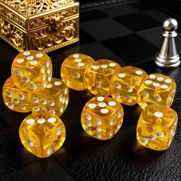 5 Stücke transparenter Würfelset für Brettspiele, Spaßiges Zubehör für Tischspiele