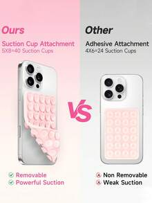 Silicone Suction Silicone Suction Cups Square Phone Case Back Silicone Suction Cups 40 Capsules Large Suction Silicone Cell Phone Suction Cupsv Silicone Suction Phone Case Adhesive Stand - Hands-Free, Power Grip Holder For Selfie Video - Durable, Easy To Use