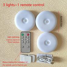 USB 可充电圆形遥控感应灯，LED 橱柜灯无线运动传感器聚光灯带遥控器，可充电楼梯灯，可调光橱柜室内照明，适用于柜台、厨房、衣柜、LED 运动传感器灯、婴儿房、浴室智能夜灯、夜间马桶传感器灯，酷炫有趣，是送给青少年、女孩、男孩和女孩的理想礼物 - 白色新 - 查看 15