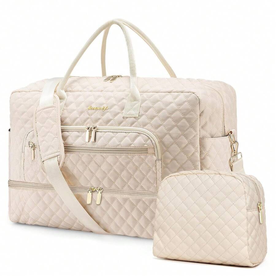 Large Women Travel Duffle Bag - Carry On Overnight Bag Weekend Travel Duffel Tote Bag Yoga Gym Bag With Wet Pocket Toiletry Weekender Overnight Bag For Travel Business Trips Sport , Personal Item Travel Bag With Shoes Compartment, Weekender Bag With Wet Pocket & USB Charging Port