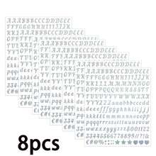 608 件 8 张字母贴纸自粘乙烯基字母数字贴纸邮箱数字贴纸，用于教室装饰、标志、门、商务的贴花（黑色，1 英寸、2 英寸、0.5 英寸）有两种包装数量可供您分别选择（8 张 1 套、4 张 1 套），您可以根据需要选择。 - 閃光銀色8張 - 查看 15