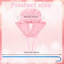 2 Pcs Halloween Shepherdess Costume Pink Medieval Bonnet And Blue Staff For Women Halloween Christmas Cosplay Party