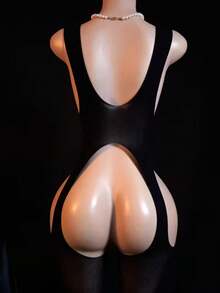 性感内衣，女士性感连体衣 - 约会之夜，女士性感连体衣 - 高腰交叉后背绑带设计，半透明黑色优雅性感套装，无衬垫，手洗，适合亲密场合、派对、休闲穿着 - 舒适贴身，高弹面料，高支撑力，即买即穿，精致特别系列，新品上市。 - 彩色 - 查看 3