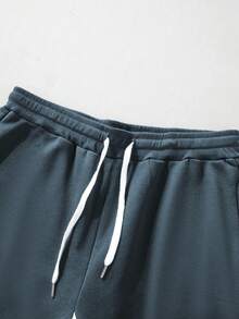 Men's Y2K Style Autumn And Winter Collection - Star Flame - Printed Pattern Design Drawstring Sweatpants, Loose Casual Sports Pants, 250g Polyester Soft Fabric, Machine Washable, Local Warehouse, Fashionable And Versatile, Straight Leg Pants Suitable For Boys And Girls Returning To School, Streets, Outdoor Sports Wear - Grayish blue(灰藍色) - 查看 4