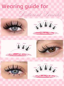 192 Pieces Fairy Eyelash Clusters 9-18mm Comic Eyelash Cluster C Curl - Wide Span DIY Eyelash Extension Wet Spiked Anime Eyelashes Single False Eyelash Cluster With 0.05mm Ultra-Thin Invisible Eyelashes With Eyelash Clusters, Eyelash Clusters, Single Eyelashes, Eyelashes, False Eyelashes - D - View 11