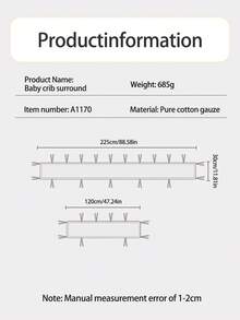 1套2件婴儿床保险杠软垫防撞床栏防护装置，婴儿床围栏，婴儿床上用品套装，婴儿床衬垫，婴儿床配件 - 彩色 - 查看 3