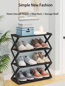 多功能X型防尘鞋架，钢管鞋架，易组装鞋架 - 彩色 - 查看 2