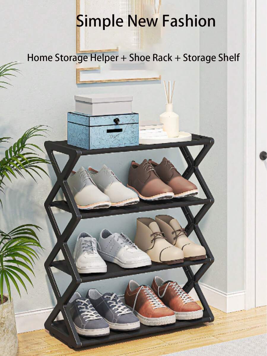 多功能X型防尘鞋架，钢管鞋架，易组装鞋架