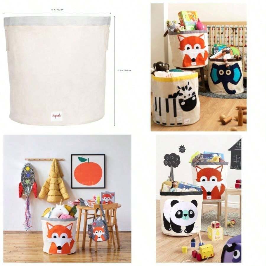 Canvas Storage Bin - Cesto de ropa y juguetes para bebs y nios, Zorro - Zorro - Ver 1
