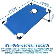 Corn Hole Board Set, 1 Corn Frozen Board With 8 Bean Bags, Corn Hole Game | Portable Indoor And Outdoor Corn Hole Set, Ideal For Adults, Camping Trips, Parties, Beaches, And Courtyards, A Wonderful Holiday Gift For Family And Friends, Christmas And Halloween (Red/Blue) - 藍色玉米洞 - 查看 2