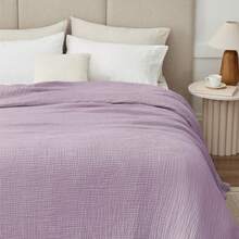 Large 50 X 70% Cotton Muslin 6-Layer Breathable Lightweight Throw Blanket Bed And Couch, Soft Quilt Bedspread, All-Season Gauze Blanket Adults, Lavender - 08 - 鼠尾草綠 - 查看 7