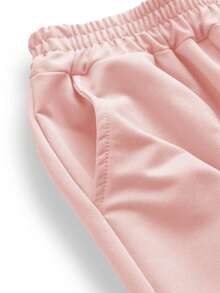 2 piezas Conjunto de sudadera con capucha con letras dulces y geniales para niñas, suave y amigable con la piel, para uso diario escolar en todas las estaciones - Rosa - Ver 5