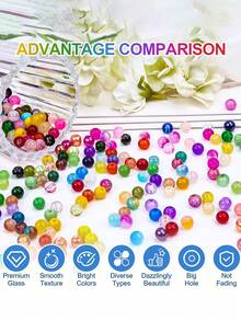 About 960PCS 6mm Glass Beads Bracelet Making Kit,24 Assorted Colorful Glass Beads For Bracelet And Jewelry Making And DIY Crafts,Friendship Bracelets - Bead - View 6