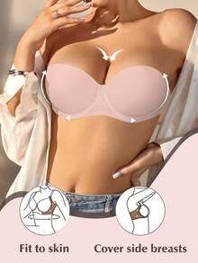Peach Girl Pink Padded Bra, Sexy Push-Up Bra For Small Bust, Removable Cups - Pink - View 4