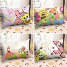 1/4 件卡通海绵宝宝柔软靠垫枕套，带拉链开合，节日秋季和圣诞节装饰，适用于沙发或卧室、汽车内饰装饰枕头 - 彩色 - 查看 8