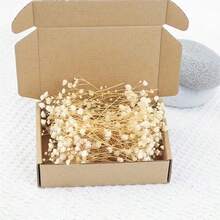 50pcs Natural Dried Flowers - Neutral Tones From Beige To Light Brown, Preserved Stems, Suitable For Wedding Decor, Flower Arranging, Resin Crafts, Home Decor - Durable Plant Material - Perfect For DIY Projects And Crafting, Rustic Multipurpose Craft Supply