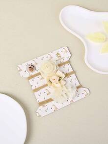 3pcs/Set New 3D Floral Baby Headbands, Cute Chiffon Flower Infant Headbands, 3pcs Chiffon 3D Floral Girl Hair Clips, Versatile Pastoral Style Baby Hair Accessories (Excluding Paper Card)