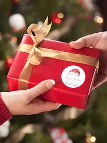 17/35/70pcs Customized 2025 Christmas Stickers, Personalized Text Customization, Christmas Gift Labels, Christmas Labels - Multicolor - View 4