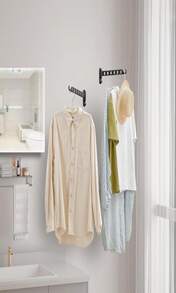 JOOM Laundry Drying Rack Wall Mounted Clothes Drying Rack Clothes Hanger -Coat Hanger Holder White - ColorA - 查看 3