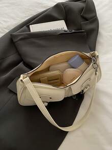 حقيبة يد جديدة بجيبين للزينة، مناسبة للحفلات والخروجات والعطلات والتسوق والاستخدام اليومي، يمكن تخزين العملات والهواتف، مناسبة أيضًا كحقيبة عمل للموظفين البيض والطلاب الجامعيين وموظفي المكاتب، حقيبة أنيقة للسيدات - أبيض - مشاهدة 4