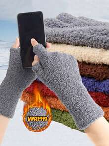 1 Paio di Guanti in Velluto Corallo Caldi - Design Senza Dita Termico Resistente, Con Dita Aperte, Adatti Per Uomo e Donna, Opzioni Multicolore - Ideali Per Inverno, Natale, Regali di Compleanno - Lavabili in Lavatrice Per Uso all'aperto e Quotidiano - Perfetti Per Sci, Escursionismo, Digitazione, Gaming - Guanti in Pile di Lana Corallo Unisex Per Autunno e Inverno, Guanti da Sci, Accessori Invernali Per Donna, Guanti Invernali da Donna, Guanti Termici Per Uomo