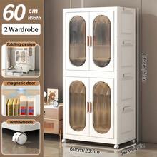 Foldable Children Clothing Storage Wardrobe With Wheels, Children's Wardrobe Portable Closet,Hanger & Layering PP Bedroom Storage Cabinet , Quick Easy Installation Portable Armoire For Bedroom Daily Clothes Sundries Storage - White - View 13