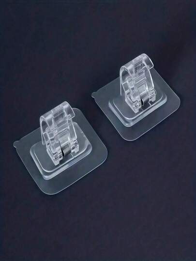 4/6 pièces Support de rideau en verre, support de rideau de fenêtre, support de rideau réglable sans perçage, crochets muraux pour rideaux, crochets à serviettes, fournitures pour cuisine, salle de bain, salon. Accessoires de salle de bain d'été, décoration de salle de bain