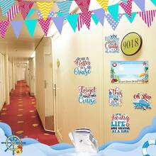 Fall Cruise Door Magnet - 16 Pcs Halloween Large Ship Decorations Funny Mailbox Covers Magnetic Cute Blue Pumpkin Cabin Anchor Stateroom Stickers Decals For Fridge Refrigerator Party Decor - 搞笑標語-7件 - 查看 5
