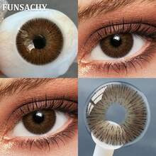 FUNSACHY MARGARET Series Brown Color Soft Contact Lenses, 14.5mm Natural Color, Annual Replacement - JOLIE-cHOCOLATE - View 5