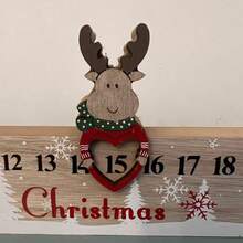 1-Pack Christmas Advent Calendar Countdown Decorations, Wooden Holiday Countdown Collectible Figurine With Car And Gift Design, Festive Indoor Countdown Christmas Decor For All Room Types - No Electricity Required Boston International Advent Calendar Christmas Countdown Sign Tabletop Mantel Winter Holiday Decorations Home, Sleigh - Multicolor - View 4