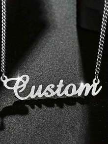 Personalized Charm Classic Alphabet Necklace For Girls, Matte Shiny Name Pendant Necklace, Handmade Brand Jewelry, Versatile Decorative, Letter, Fashion, Modern, Colorful Cute, Charming, Casual, Custom, Personalized, Unique, Customized, Ideal Gift For Him, Ideal Gift For Her, Halloween Editor, Teen Custom.