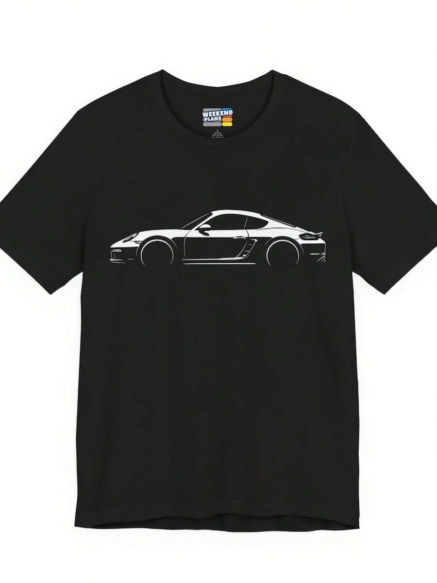 718 Cayman Shirt W Side Silhouette 982 718 Cayman & Cayman S Model Years 2017 2018 2019 2020 2021 2022 2023 2024 2025 TShirt Car Gift - 款式5 - 查看 1