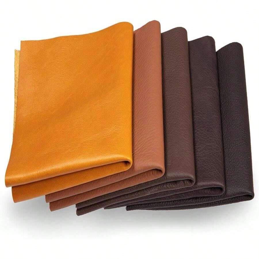 Leather Scraps - Pieces Of Leather In Brown Ideal For Craft Works, Extra Large, Quality Genuine Leather, Repair Bags, Textiles, Covering, Decoration, 1.1lb (0,5kg), Various Shades, Format A2 - Brown - MàuA - Xem 1