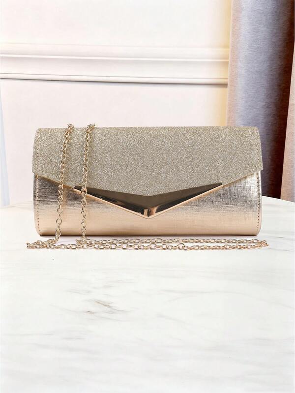 1 bolsa quadrada metálica dourada com design de envelope, itens essenciais para casamento, combina perfeitamente com vestido de formatura, vestidos de baile, combina perfeitamente com festa de casamento, a melhor escolha de bolsa elegante para chá de panela, bolsas de festa, perfeita para festa de casamento, baile de formatura, jantar/banquete, combinando com vestido de festa de fim de ano, vestido de noite e vestido de lantejoulas