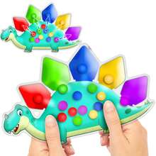 Dinosaur/Hedgehog/Flower Color Sorting Sensory Toys, Christmas Stocking Stuffers Montessori Toys For Toddler Activities Fine Motor Skill Game Travel Essentials Toy Quiet Toy Autism Fidgets For Kid (Colours And Details Are Random) - Multicolor - View 2