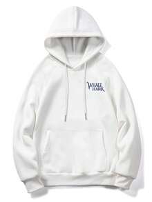 Men's Loose Fit Hoodie With Whale Shark Educational Print, Autumn/Winter New Arrival, Long Sleeve Top