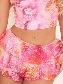 Women Lolita Bloomers Cute Ruffle Shorts Lace Pumpkin Pants .Y Boyshorts Layered Bottoms Y2k Sweet Pettipants - Màu Hồng baby - Xem 4