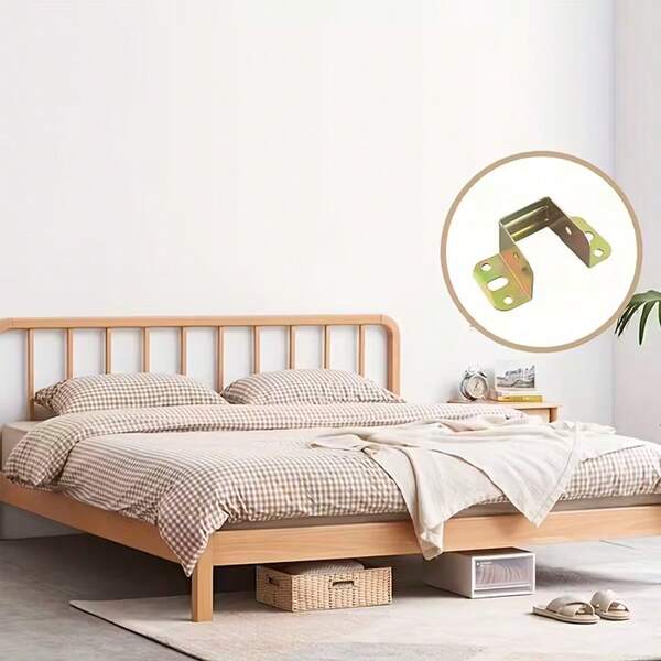 Juego de 20/50 piezas de soporte de marco de cama, soporte (incluye 16/40 piezas de tornillos), gancho de soporte de esquina de metal para asegurar muebles, bisagra de esquina de cama resistente, accesorio de ferretería, fácil de instalar, resistente