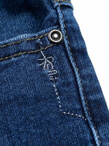 Boys' Classic Dark Washed Blue Straight Leg Jeans, Summer & Autumn - Dark Wash - View 8