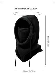 Women's Winter Warm Hat With Thermal Lined Hood, Elastic Drawstring Design For Good Sealing, Lightweight & Warm, Suitable For Cycling, Skiing And Outdoor Sports. Solid Color Hood With Fleece Windproof Ear Covers. Unisex, Multiple Colors Available, Ideal Christmas, Valentine's Day And New Year Gift.