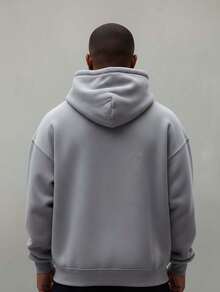 Men's And Women's Plain Kangaroo Sweatshirt Cold Weather Blouse Cotton Lined Warm Tracksuit Coat With Pocket And Hood New Release 3 Cables Winter Cold Season - 灰色 - 查看 2