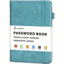 Password Book - Medium Pocket Notebook - Phonetic Alphabet Design  - Hardcover - Teal Blue - View 3