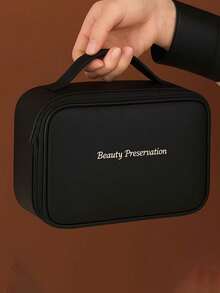 1pc Multi-Functional PVC Cosmetic Bag, Summer Travel Makeup Organizer Bag, Waterproof Bathroom Storage Pouch, Can Hold Skincare, Makeup Brushes, Eyeshadow Palette, Powder, Lotion, Lipstick, Jewelry, Bridesmaid Gift, Mother's Day Gift, Friend Gift, Teacher's Bag, Vanity Bag - Multicolor - View 8