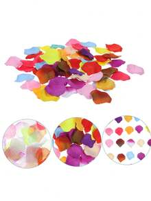 Romantic Style Petal Shaped Delicate Edge Artificial Flower Petals, Multi-Color, Suitable For Wedding Ceremony, Proposal Decoration