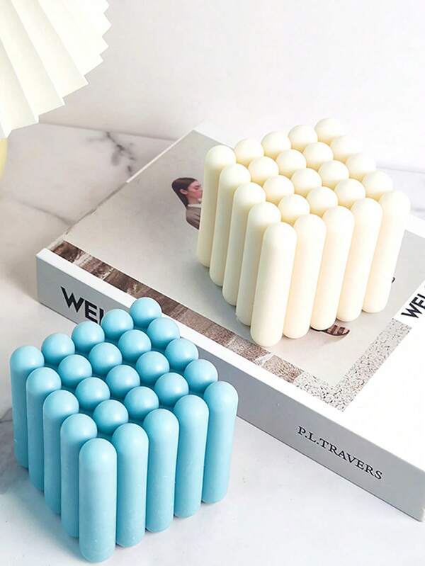 1pc Vertical Striped Cube DIY Aromatherapy Candle Decor