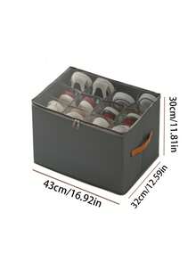 Foldable With Lid, Visual Multifunctional With Grid, Clothing, Shoes, Miscellaneous Items, Storage Box - Multicolor - View 4