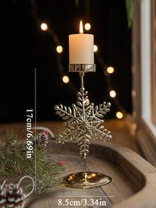 Cirelle 金色圣诞复古烛台、橱窗展示、锻铁圣诞装饰品、烛台和圣诞桌面茶灯。适用于圣诞装饰、家居装饰，简约时尚，营造氛围，可用作节日礼物、情人节礼物、新年礼物、圣诞礼物。 - 金色 - 查看 9